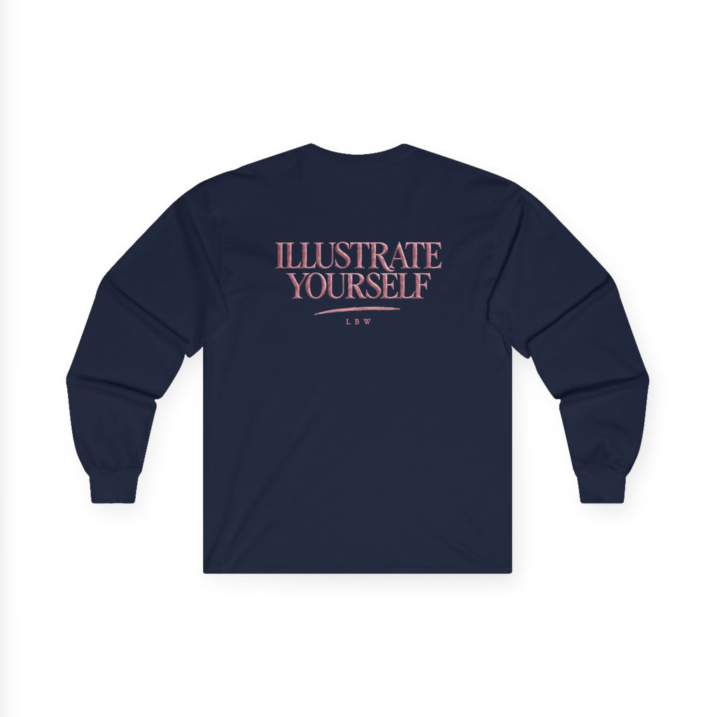 Illustrate Yourself Long Sleeve Tee — Minimal LBW Logo Cotton Shirt