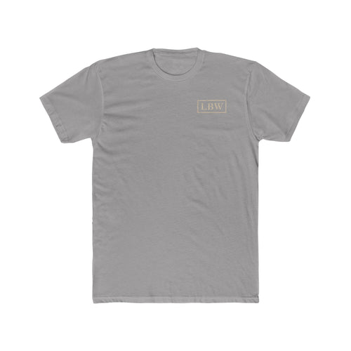 Classical Statue Graphic Tee — Subtle Beige Sculpture Chest & Back Print